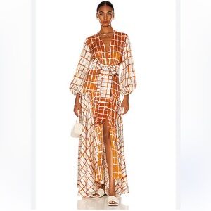 Silvia Tcherassi Silk Connie Dress in Burnt Orange - XS